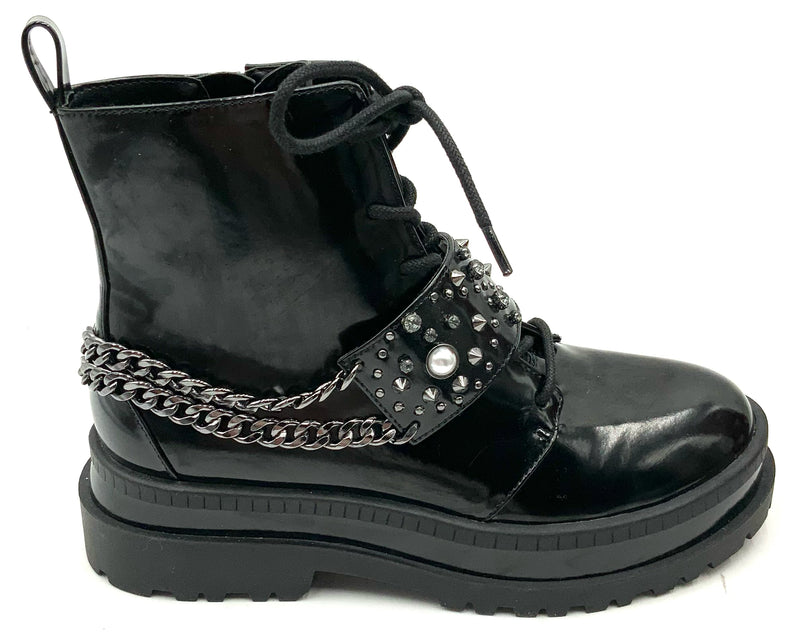 JESSICA SIMPSON Black Patent Studded "Einav"  Boot 6