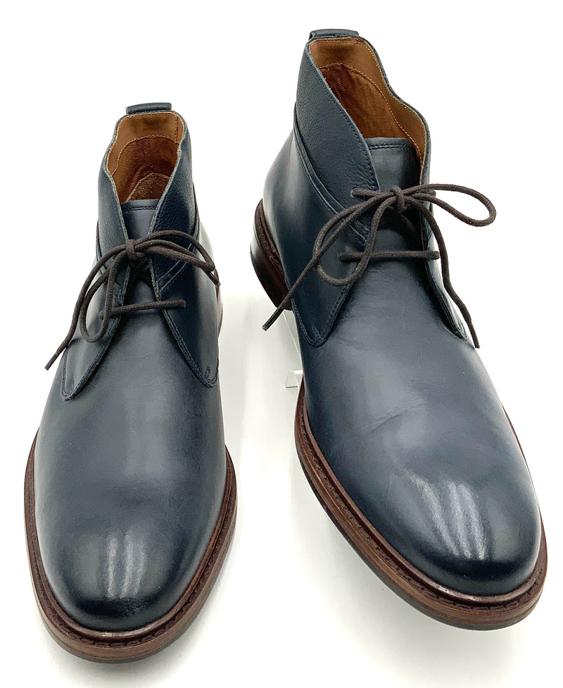 COLE HAAN Navy Smooth Leather Lace Up Chukka Boots 11M