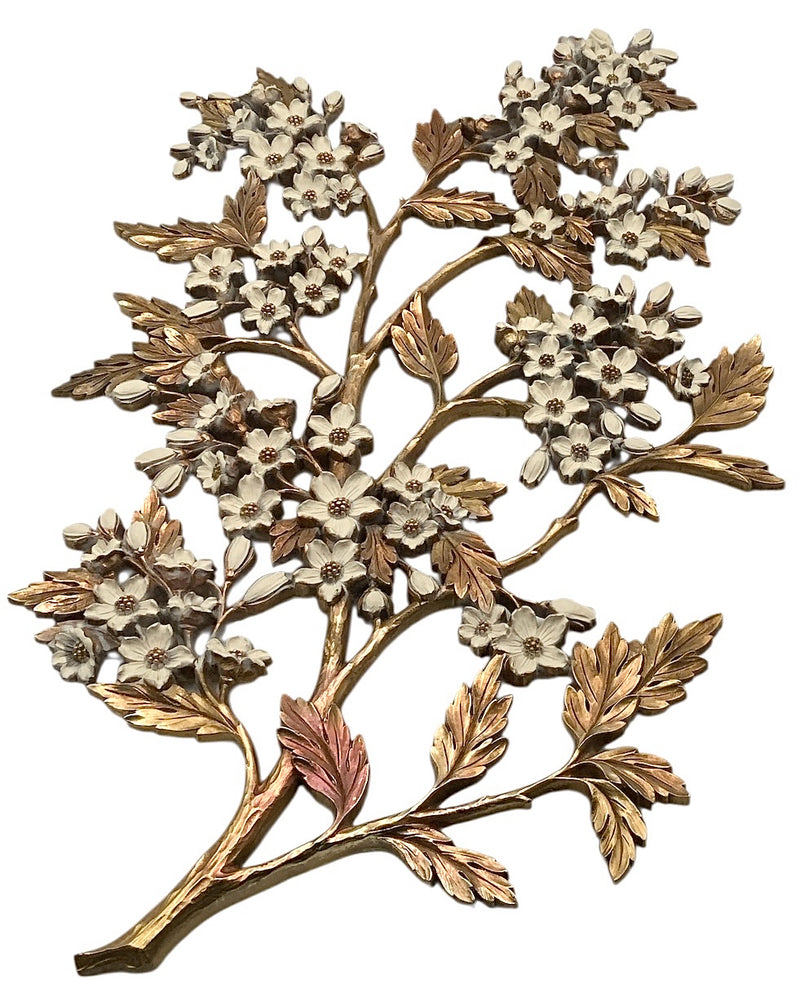 Mid Century Syroco Dogwood Branch