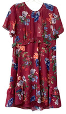 PARKER Plum/Multi Floral Flutter Sleeve Dress