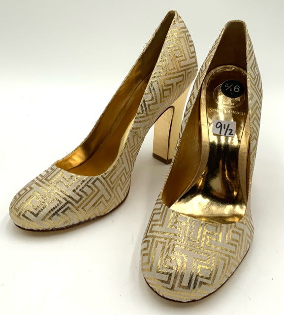 TORY BURCH Metallic Gold/Cream Colin Pumps 9.5