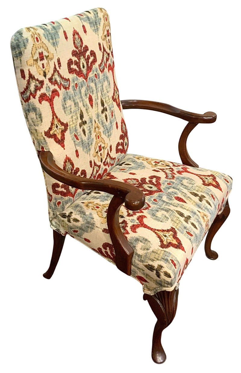 Martha Washington Armchair with Ikat Upholstery