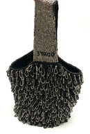 STAUD Black Silver Beaded Haruko Handbag