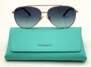 Tiffany Gold w/Black & Tiffany Blue Temple Tips Gradient Blue Lenses Sunglasses