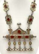 Antique Turkmen Sterling & Carnelian Necklace