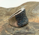Sterling & Blue Diamond Ring