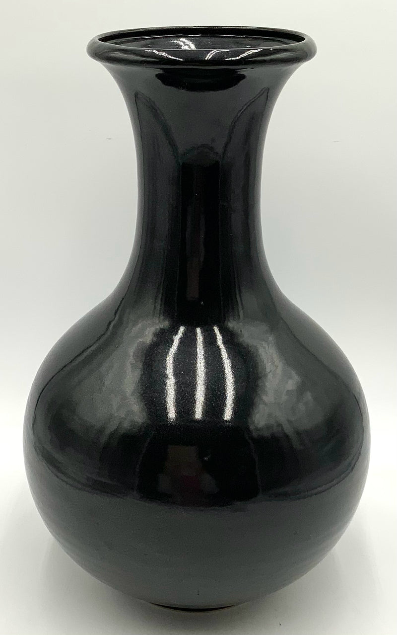Vintage Black Pottery Vase