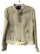 GIORGIO ARMANI Putty Lamb Leather Silk Panel Jacket
