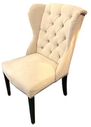 Tufted Host Chair with Linen Upholstery