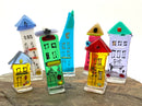 7pc Handmade Fused Glass Village