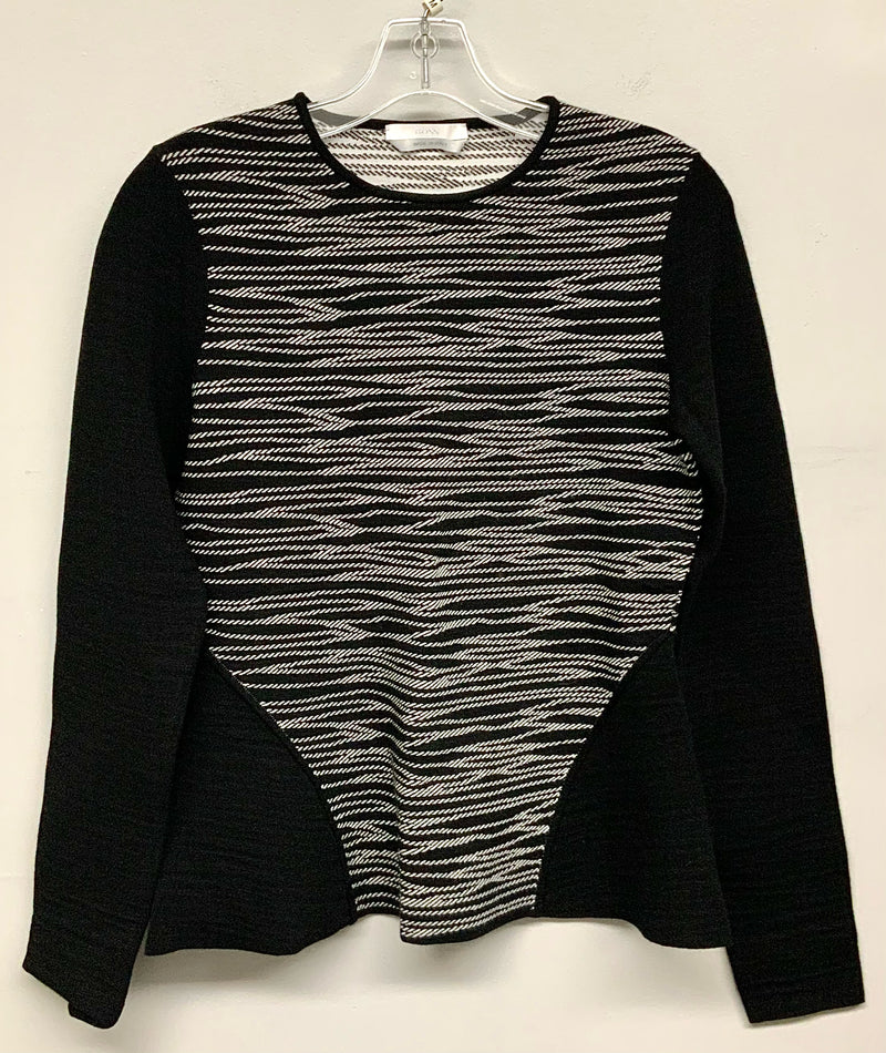 HUGO BOSS Black/White Braided Stripe L/S Top