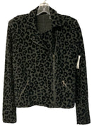 Majestic Filatures Grey/Black Animal Print Asym Zip L/S Jacket