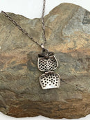 Sterling, Garnet & Marcasite Necklace (Purse Pendant Opens)