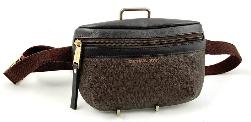 MICHAEL KORS Brown Lea Jet Set Logo Waist Bag/Sling Bag