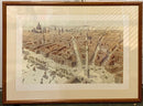 Signed Print of "Wren's London" by Paul Draper in Wood Frame