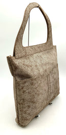 LILY & LOLA Tan Crackled Leather Artisan Shoulder Bag