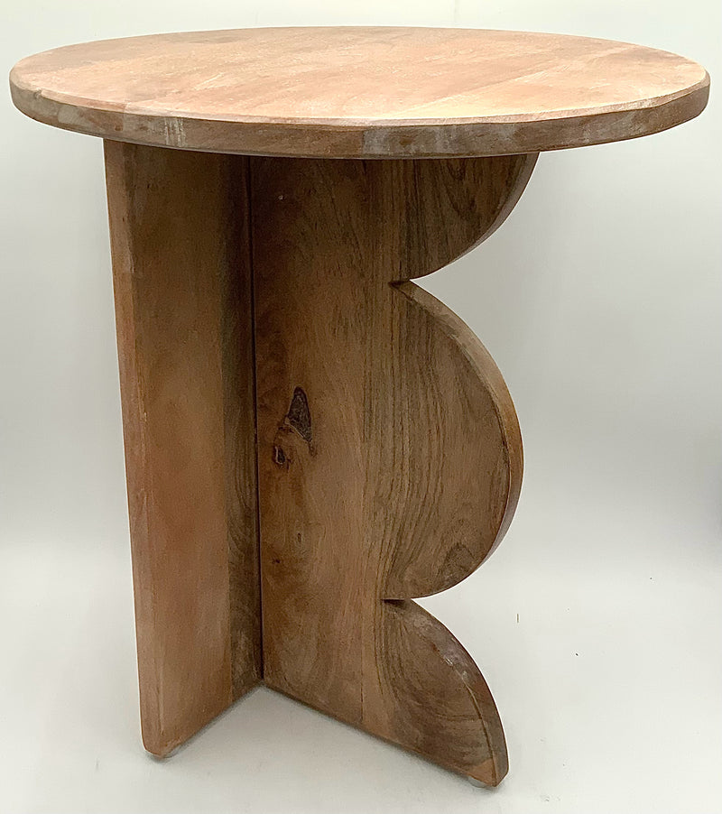 Wood Occasional Table with Scalloped Base