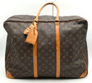 LOUIS VUITTON Vintage Monogram Canvas Tan Vachetta Trim Siruis 50 Travel Bag