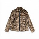 SPORT HALEY Tan Black Leopard Faux Fur L/S Zip Jacket