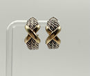 DAVID YURMAN 14kt Gold & Sterling "X" Cable Earrings