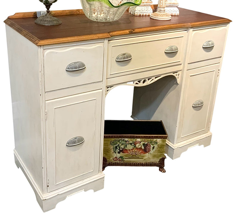 Vintage Wood Vanity with Painted Finish