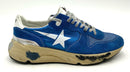 GOLDEN GOOSE Blue Suede/Knit Silver Leather Accent Running Sneakers Size 45