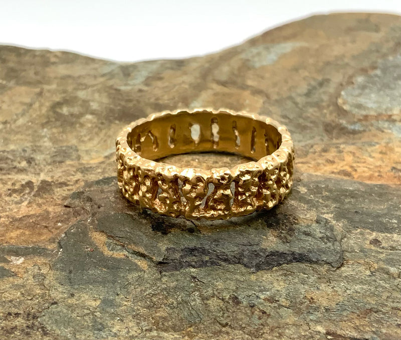 14kt Gold Textured Band Ring