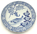Asian Blue & White Platter with Koi Motif