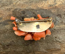 14kt Gold, 10kt Gold & Hand Carved Coral Brooch