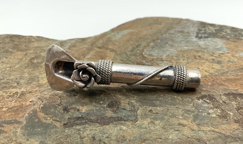 Sterling "Posy Holder" Mini Bud Vase Brooch