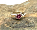 14kt Gold, Diamond & Heart-Shaped Amethyst Ring