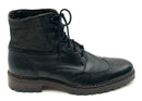 JOHNSTON & MURPHY Black Perf Leather Shearling Lined Lace up Boots 11