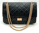 CHANEL Vintage Black Aged Calfksin Quilted 2.55 Re-Issue Anniversary Flap Bag