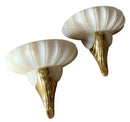 Pair of Alabaster & Brass Art Deco Wall Sconces
