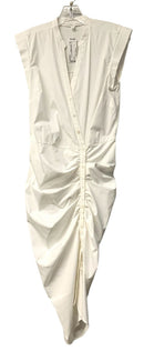 VERONICA BEARD White Cotton Poplin Ruched B/D Dress