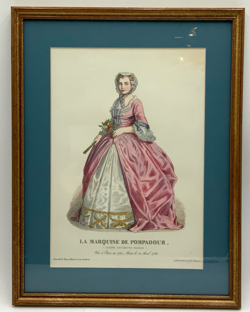 Antique French Engraving of Female Figure