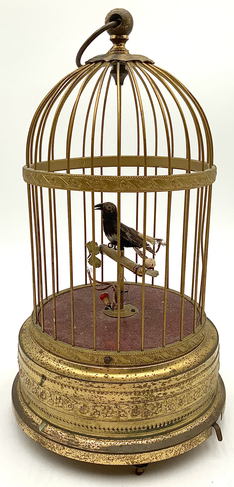 Vintage KG Karl Griesbaum Automaton Siinging Bird in Cage
