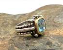 Sterling, 18kt Gold & Blue Topaz Ring