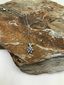 14kt Gold, Sterling & Ceylon Sapphire Necklace