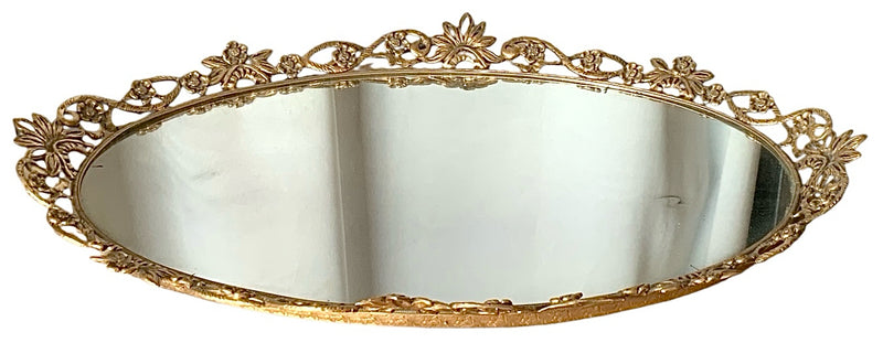 Vintage Oval Gilt Vanity Tray