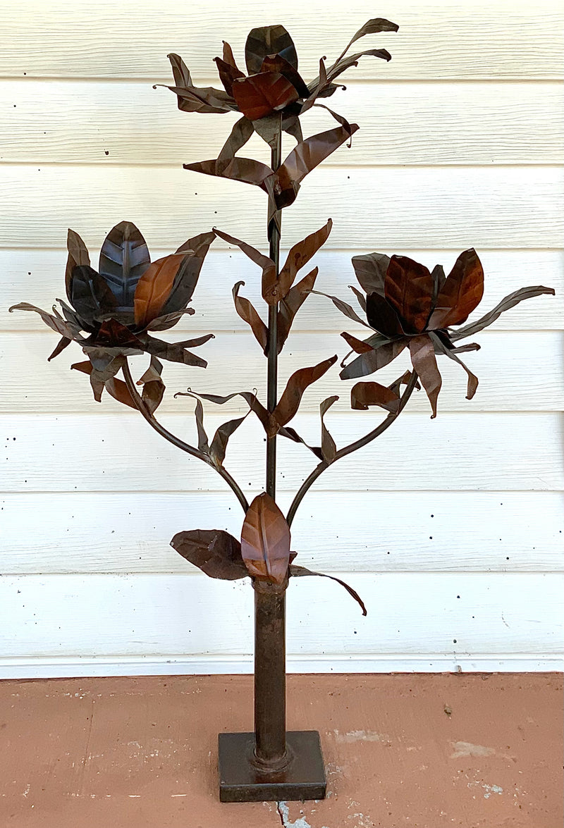 Jan Barboglio Rusted Metal Floral Candelabra