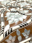 Walnut Box with Mother of Pearl Inlay & Bone Relief