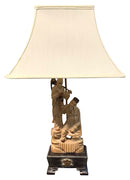 Pair of Mid Century Stasack Wood Lamps
