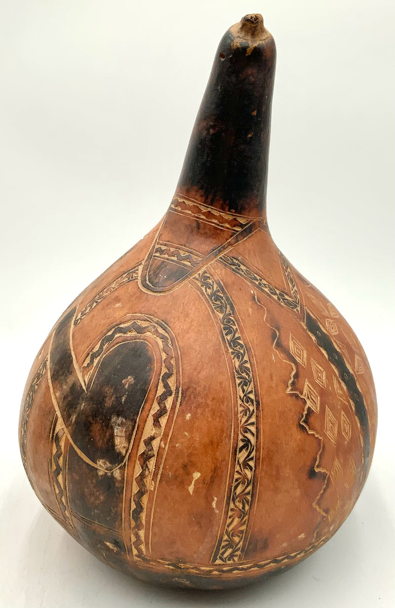 Hand Carved Peruvian Gourd
