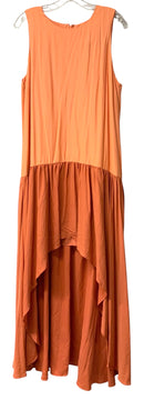 HUTCH Tangerine/Terra Cotta Hi/Lo S/L Dress