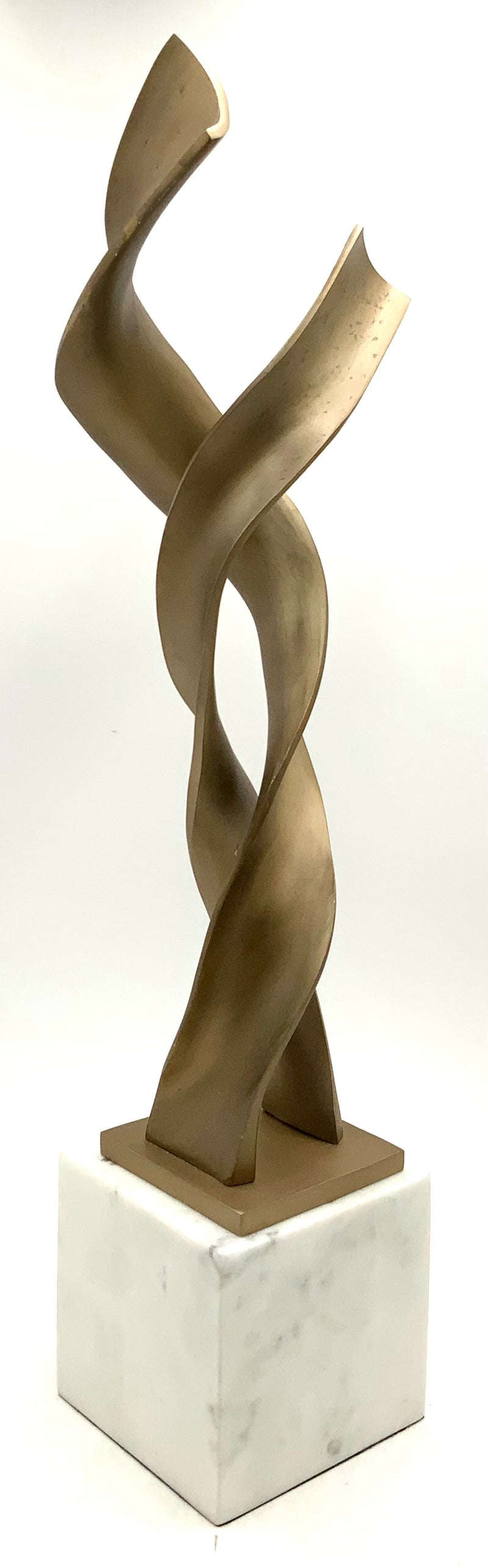 Brushed Gold Sculpture on Marble Base