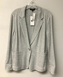 LAFAYETTE 148 Pale Grey Marled w/White Top Stitching One Button Jacket
