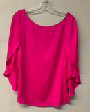 MILLY Fuchsia Slit Sleeve Silk Top