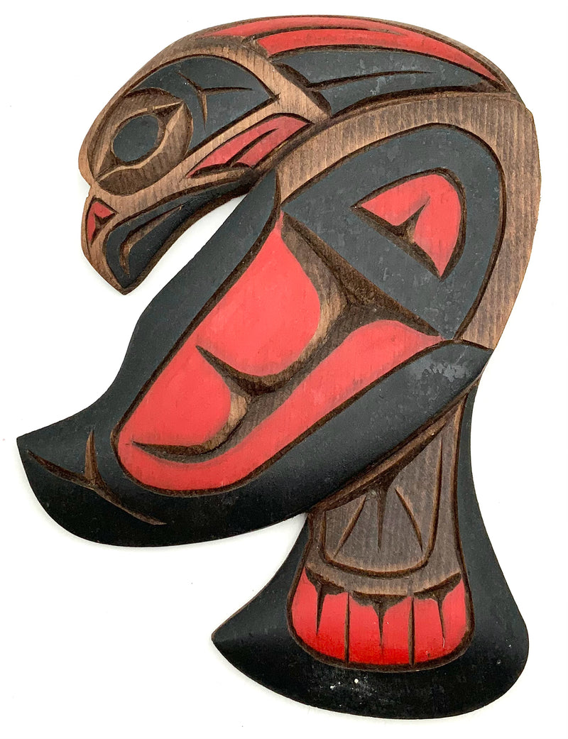 Handmade Wood Carving of Raven
