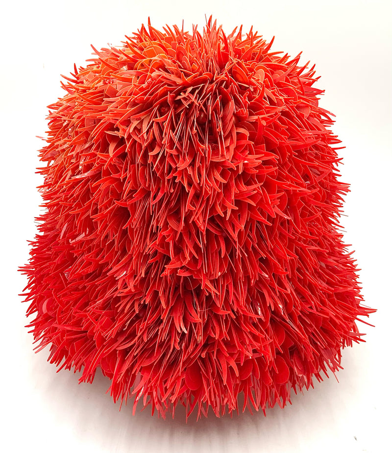 KOKIN Vintage Red Orange Textured Crystal Bucket Hat